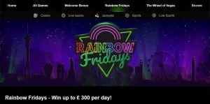 Mr Vegas Casino Rainbow Fridays Bonus