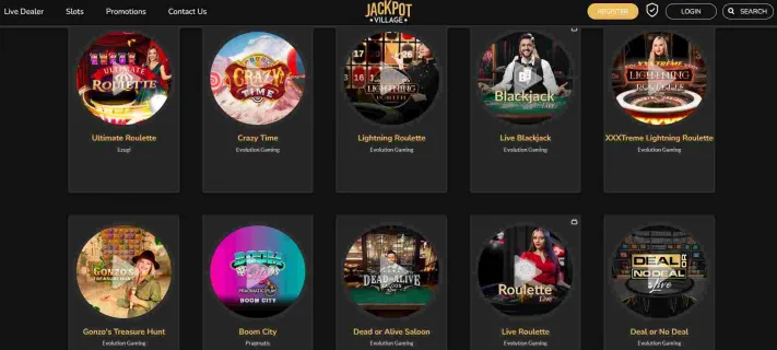 Jackpot Village Casino Live Dealer Games
