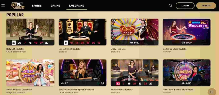 BetMGM Casino Live Casino Games