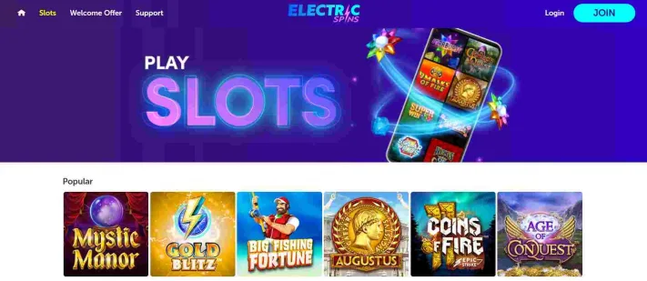 Electric Spins Casino Popular Slot Games